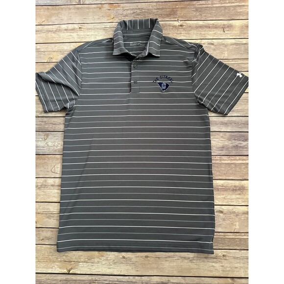 UNDER ARMOUR The Citadel men’sGrey Stripe Heatgear performance polo size Small - Picture 1 of 7